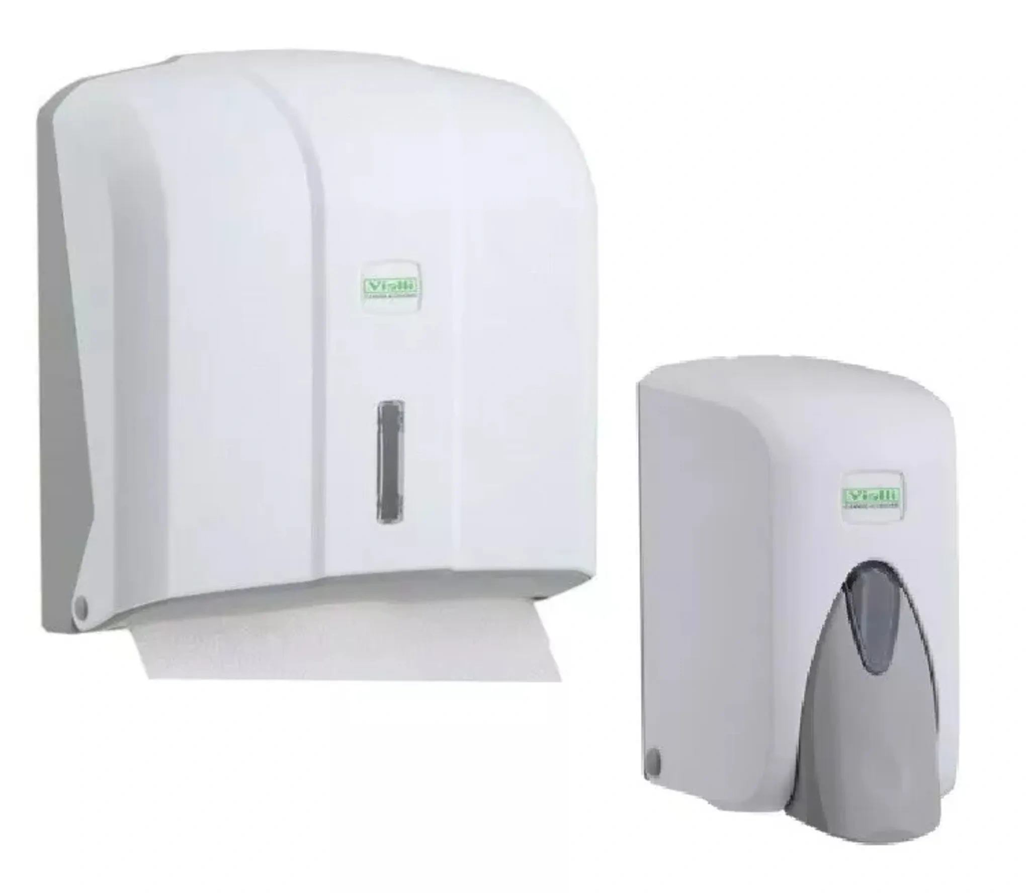 Handtuchspender Set – Papierhandtuchspender + Seifenspender Premium Weiß