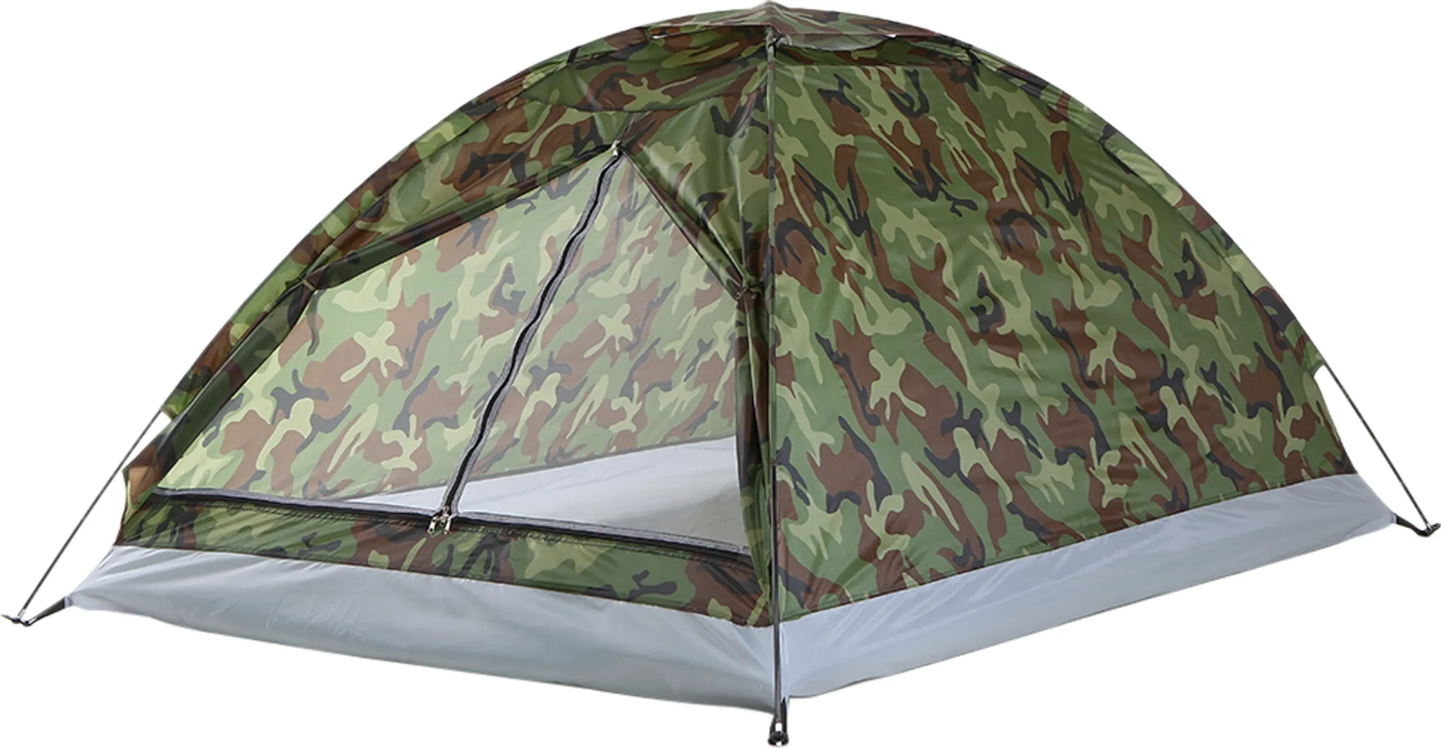 Campingzelt für 2 Personen – Einlagiges, Wasserdichtes Outdoor-Zelt in Camouflage Campingzelt für 2 Personen – Einlagiges, Wasserdichtes Outdoor-Zelt in Camouflage