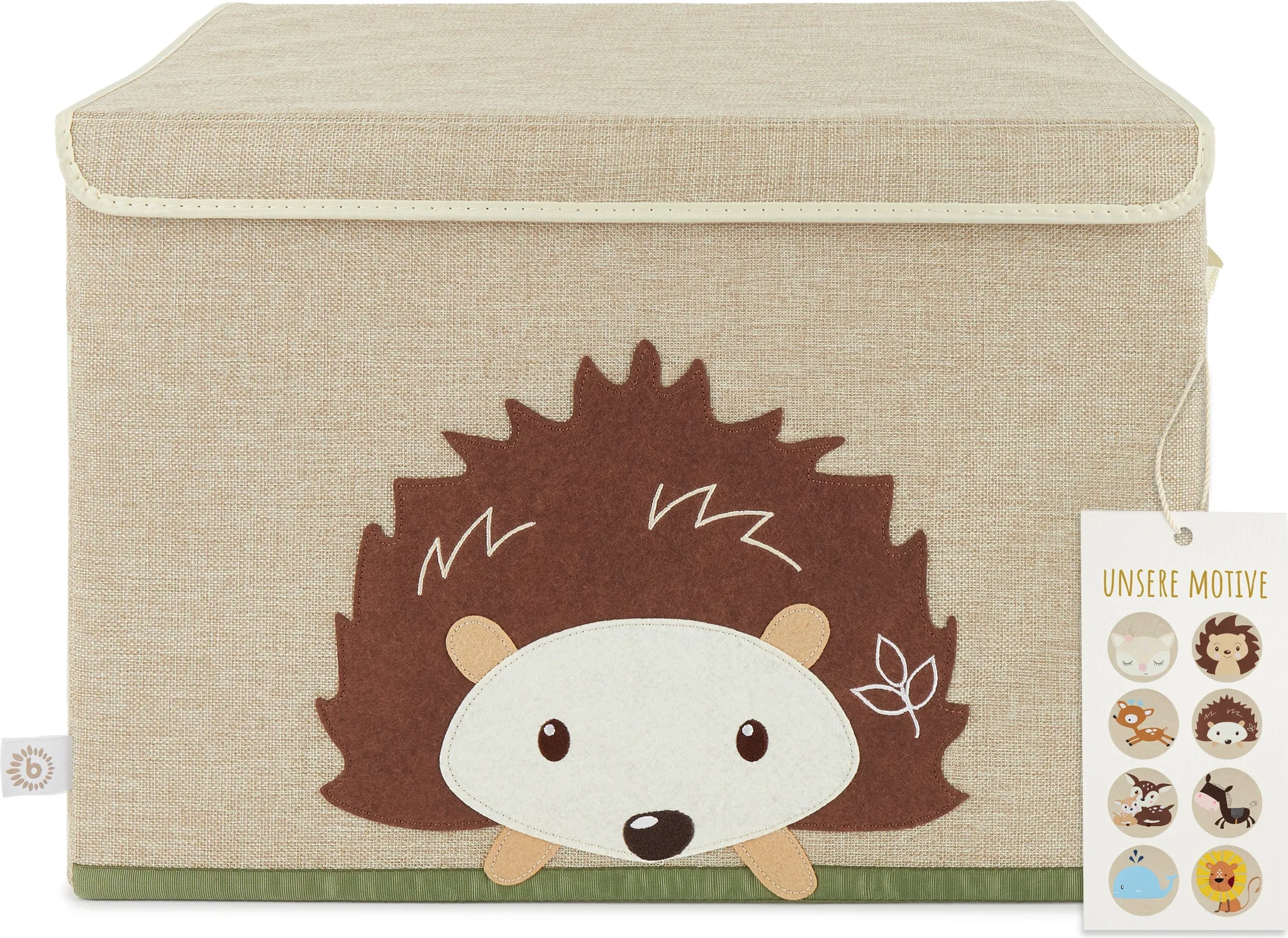 Bieco Igel Spielzeug Aufbewahrungsbox mit Deckel – Kinderzimmer Spielzeugkiste