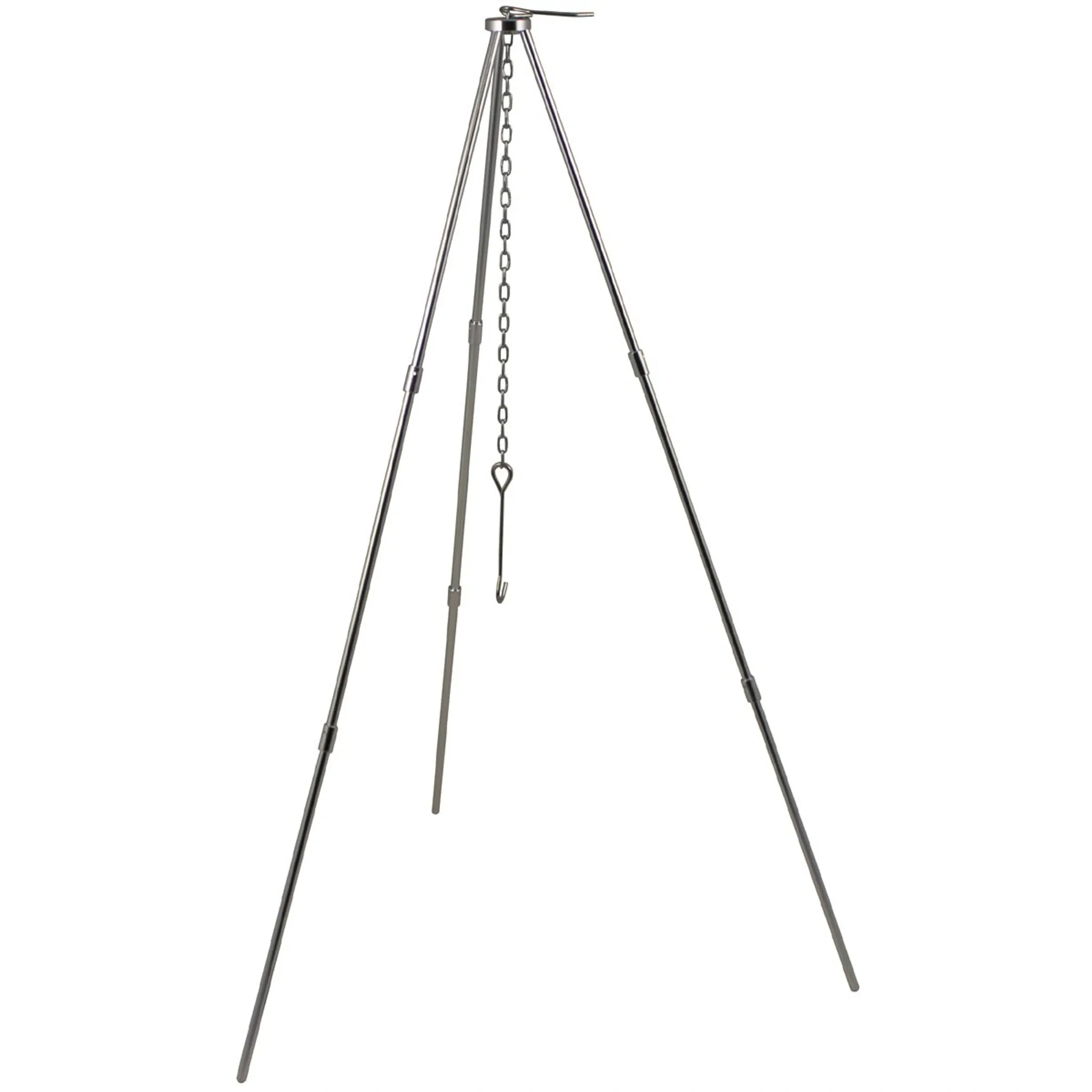 FoxOutdoor Dreibein „Trekking“ Alu schraubbar mit Kette und Haken FoxOutdoor Dreibein „Trekking“ Alu schraubbar mit Kette und Haken