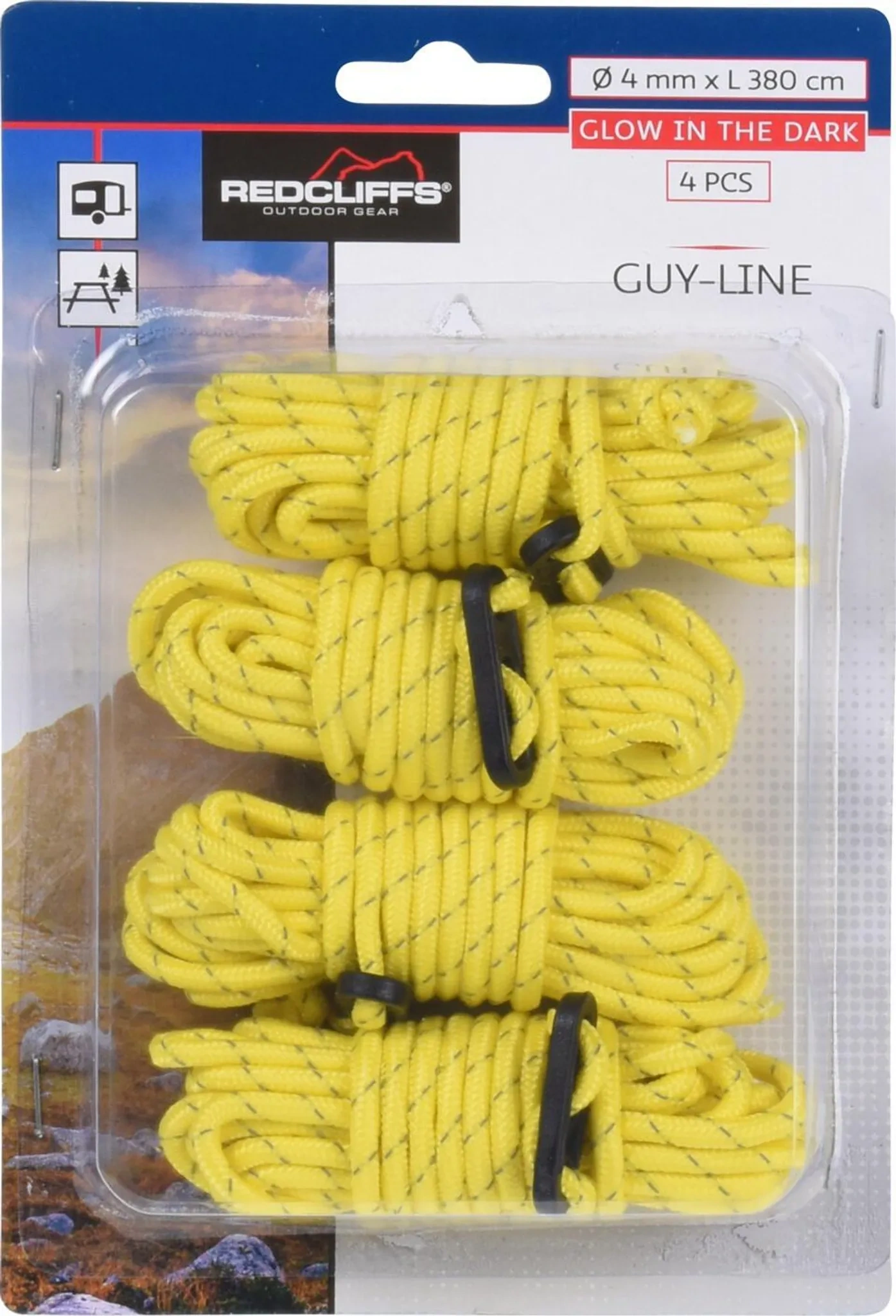 Redcliffs Abspannseile / Traversenseile – Set mit 4 Stück, gelb Redcliffs Abspannseile / Traversenseile – Set mit 4 Stück, gelb