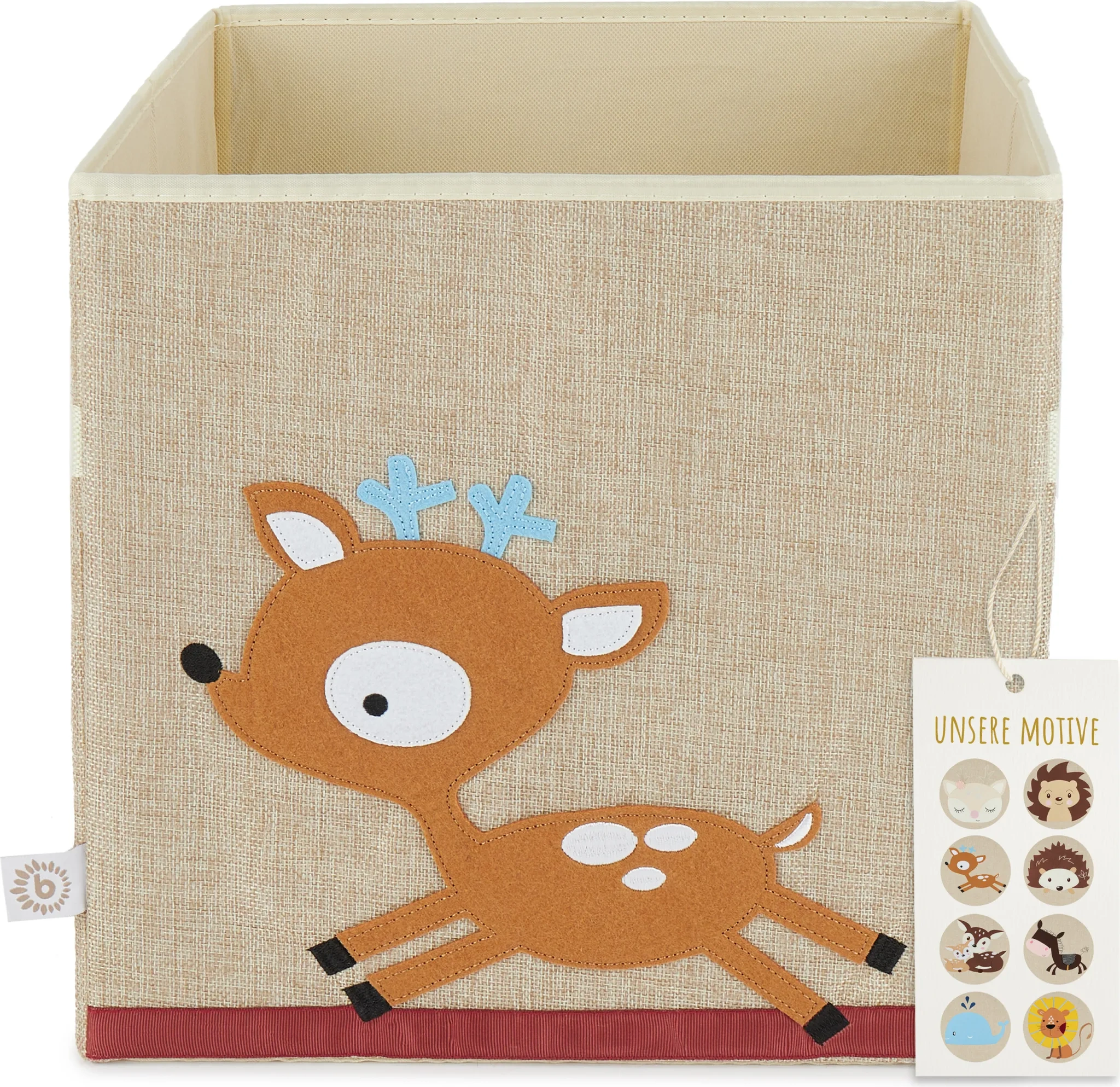 Bieco Aufbewahrungsbox Kinder mit Reh-Motiv – faltbare Spielzeugkiste für Kallax Bieco Aufbewahrungsbox Kinder mit Reh-Motiv – faltbare Spielzeugkiste für Kallax